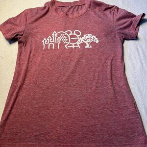 Women’s T-Shirt Size Small Maroon Walt Disney World Four Park Icons Unbranded